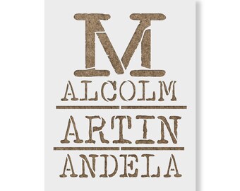 Malcom Martin Mandela Stencil for Painting Walls Crafts Art Projects Reusable People Stencils