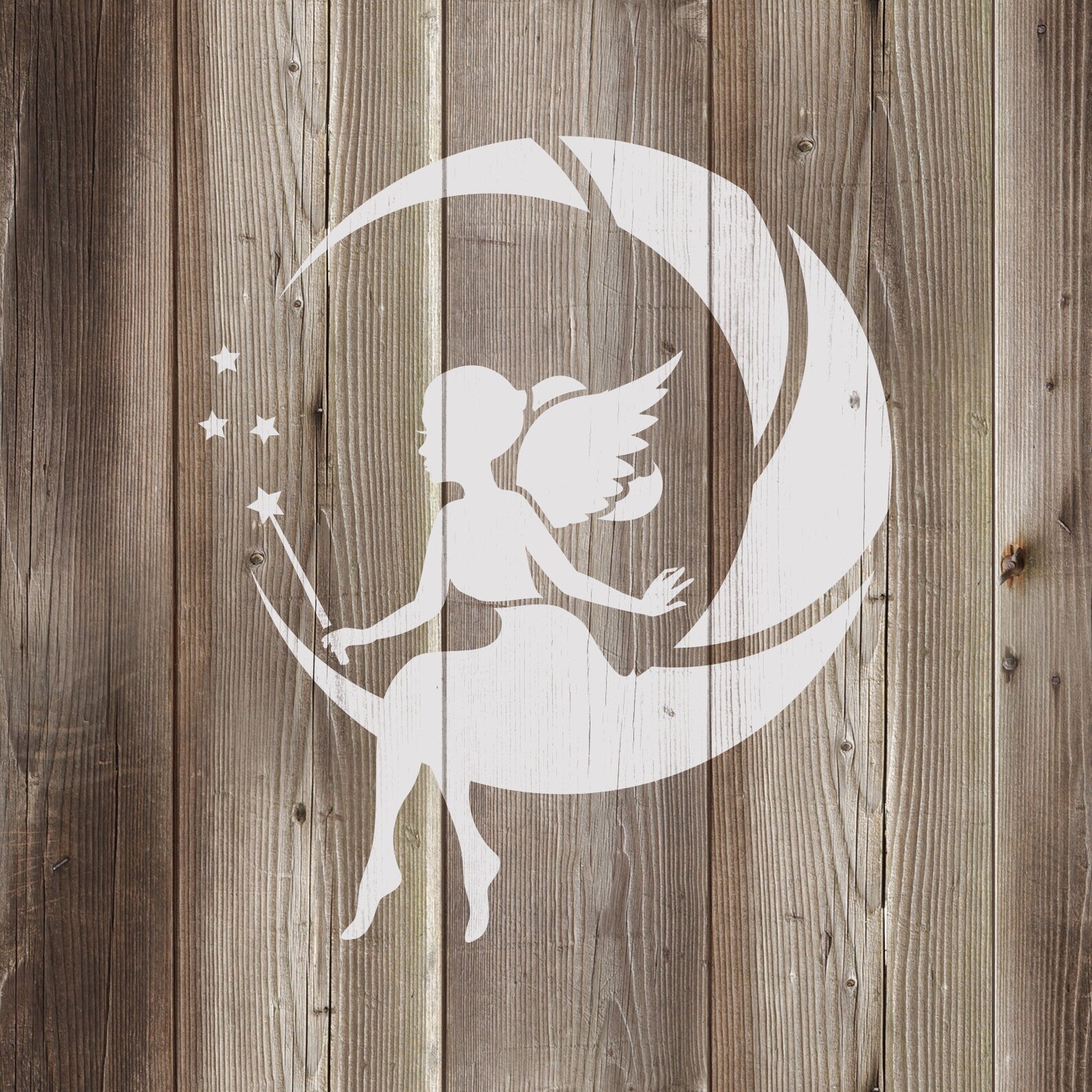 Fairy Moon Stencil Reusable DIY Craft Stencils of a Fairy - Etsy