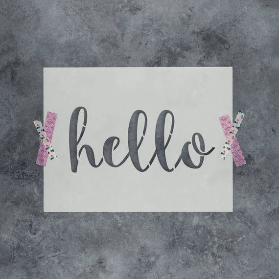 Hello Stencil Reusable DIY Craft Sign Stencils of the Word | Etsy