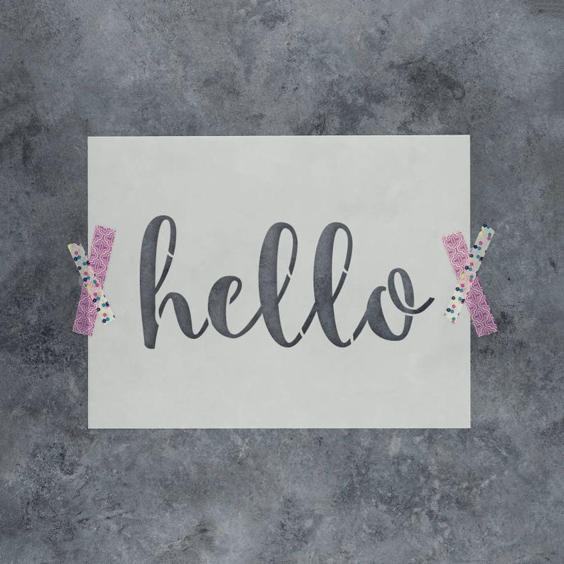 Hello Stencil Reusable DIY Craft Sign Stencils of the Word Hello Great for Home Decor image 1