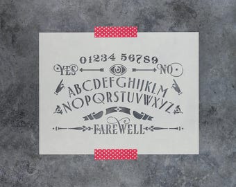 Ouija Board Stencil for Halloween Decor, Bat Design Craft Template, Gothic Ouija Stencils