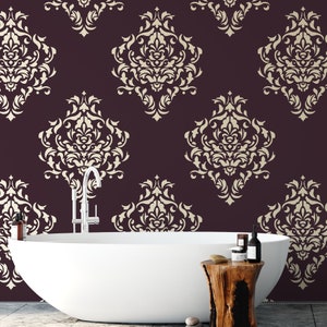 Damask Pattern Wall Stencil - Damask Stencil, Pattern Stencil, Wall Stencil, Damask Walls, Damask For Wall, Damask Wall Stencil