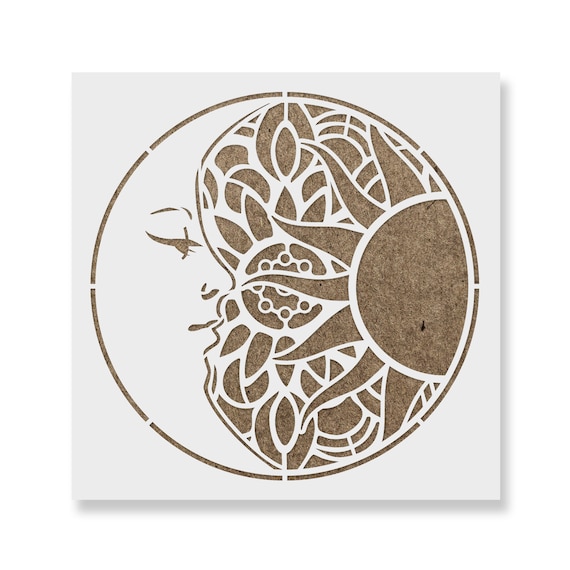 Mandala Sun and Moon Stencil Mandala Stencil, Sun Stencil, Moon Stencils,  Boho Stencil, Mandala Templates, Moon Stencils, Reusable Stencil 