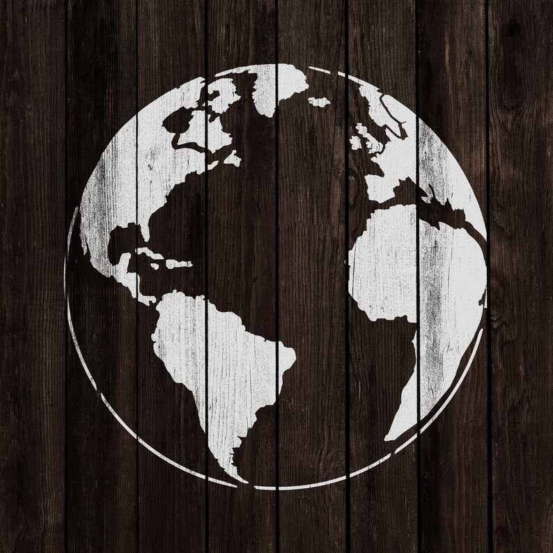 Earth Stencil Reusable DIY Craft Stencils of the Planet | Etsy