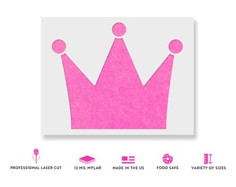 4-Pack Crown Stencil Templates - 11.7x8.3 Inch Reusable Princess Queen Painting Stencils