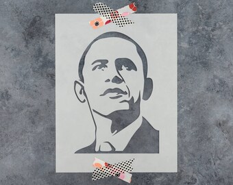 Barack Obama Stencil for DIY Craft Projects | Reusable President Painting Stencils Templates