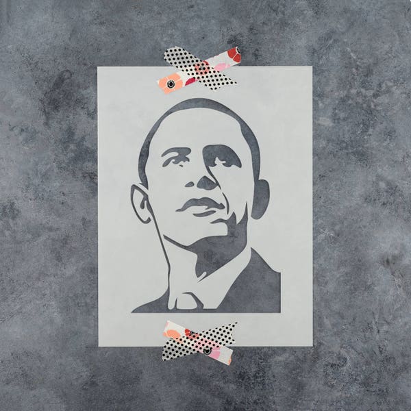 Barack Obama Stencil - Reusable DIY Craft Stencils of Barack Obama - Barack Obama Stencil, Stencil Barack Obama, Obama Stencil