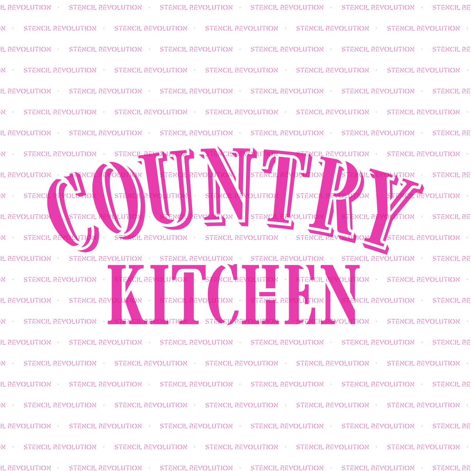 Kitchen Country Lettering Country Kitchen Stencil for Wood Signs – Reusable Farmhouse Country ...