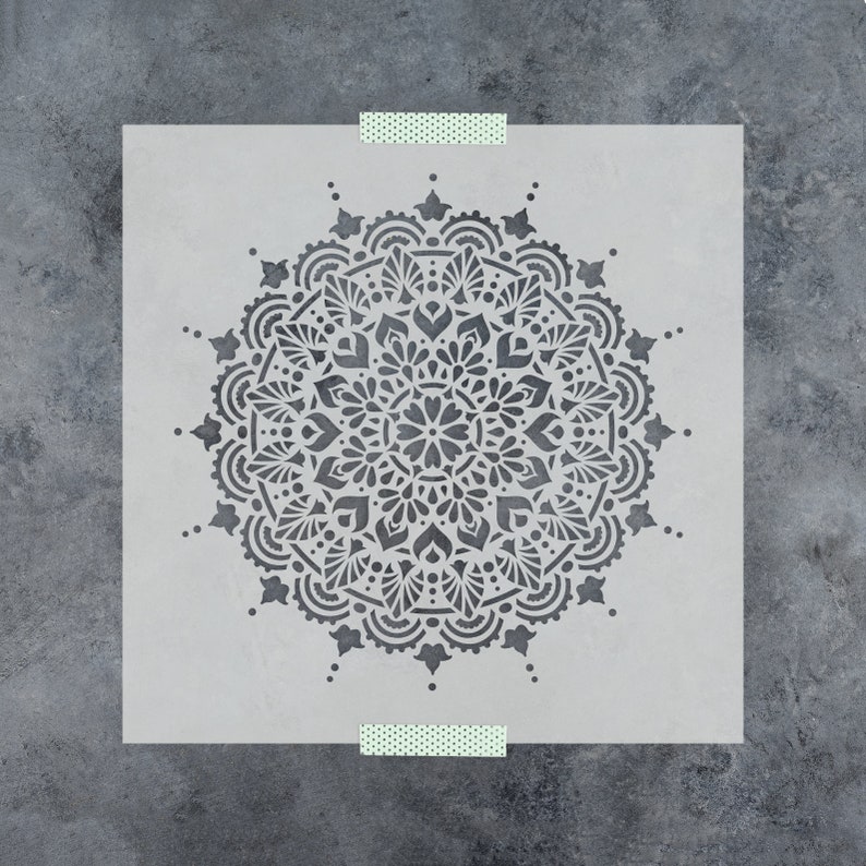 Paradise Mandala Stencil Boho Mandala Decor Hippie Zen Indian Bohemian Room Decor Laser-cut Stencils Made in USA image 3