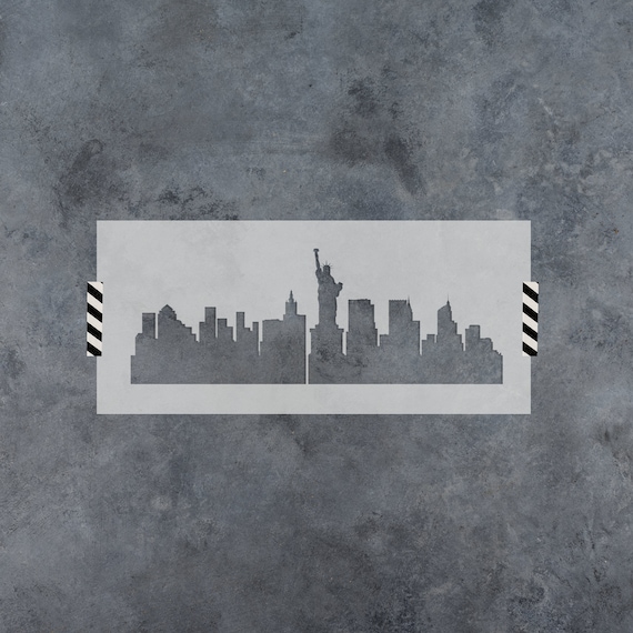 NYC Skyline Stencil - New York City Skyline, Nyc Skyline Stencil, New York City, New York Building, Skyline Stencil, New York Decor