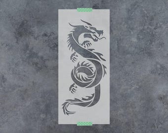 Chinese Dragon Stencil for Crafts, Reusable Dragon Stencils for Painting, Wall Art, Chinese New Year