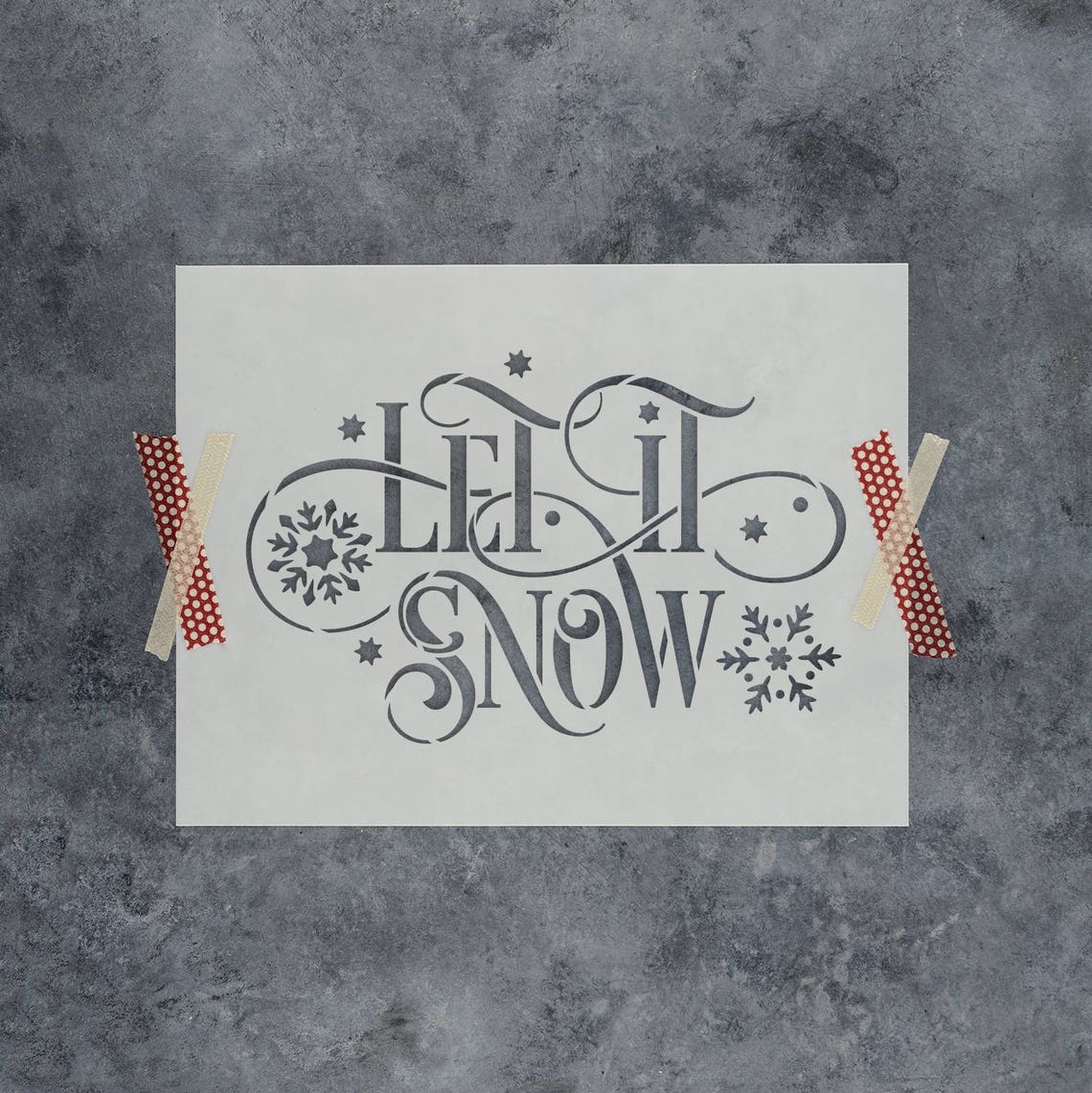 Let It Snow Stencil Easy Christmas Craft Drawing Stencils - Etsy
