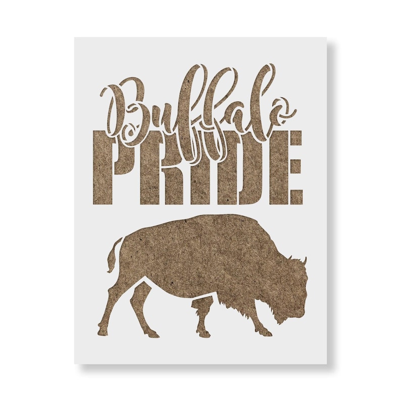 Buffalo Pride Stencil for DIY Painting Projects, Reusable Animal Stencils for Home Decor image 1