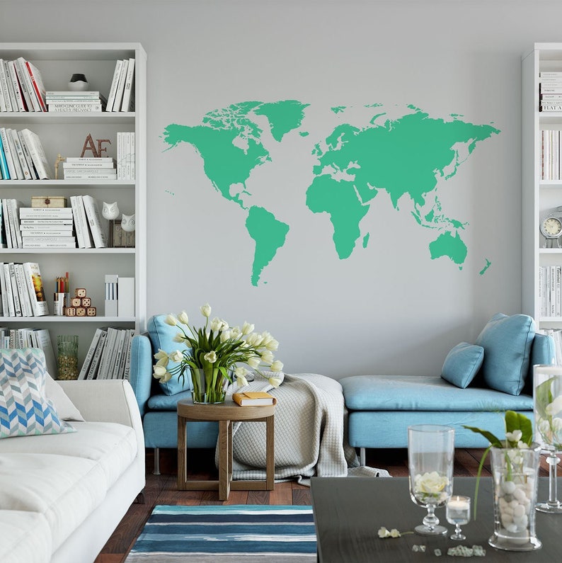 World Map Stencil Reusable Map of the World, World Map Stencil, Large Sizes Available Great World Map Decal Alternative image 2