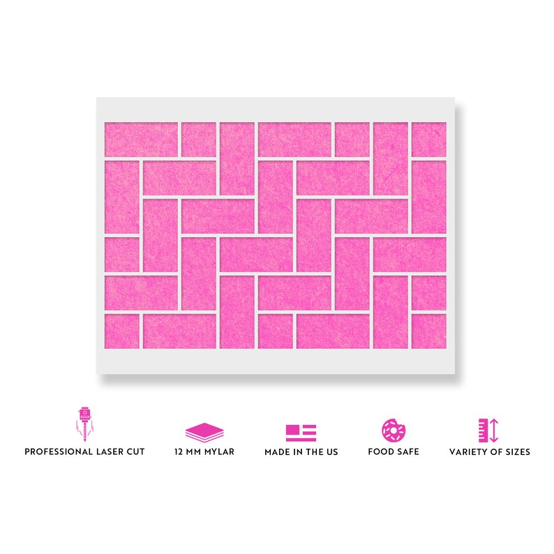 Herringbone Tile Pattern Wall Stencil Decorate Your Home for Etsy