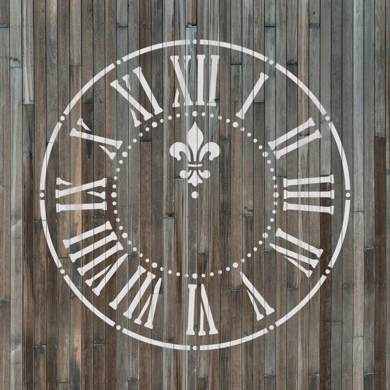 Clock Stencil for Wall Art, Reusable Clock Stencils with Roman Numerals for Craft and Decor image 3