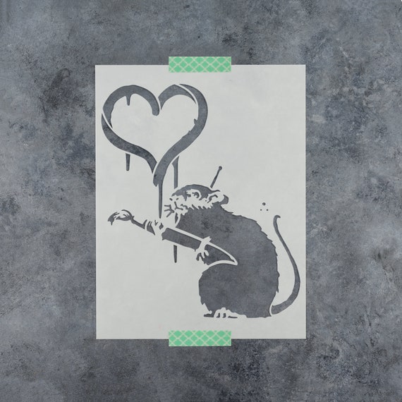 Banksy Love Rat Stencil - Graffiti Stencil, Banksy Stencils, Street Art  Stencil, Street Art, Banksy Art Stencil