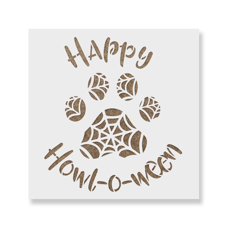 Paw Print Halloween Stencil Reusable Stencils for Painting Mylar Stencil for DIY Projects and Crafts image 1