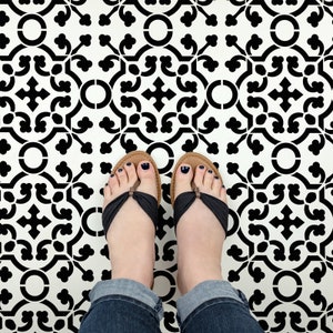 Isabelle Tile Stencil - Large Floor Stencil, Concrete Floor Stencil Designs, Outdoor Floor Stencils, Tile Stencils, Spanish Tile Stencil