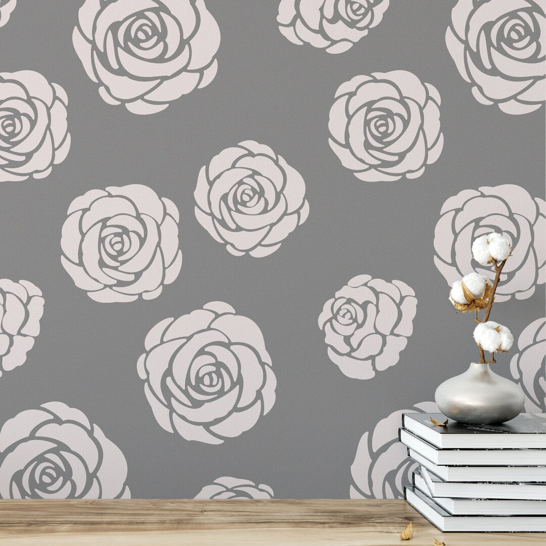 Roses Pattern Wall Stencil Rose Stencil, Flower Stencils, Floral Wall