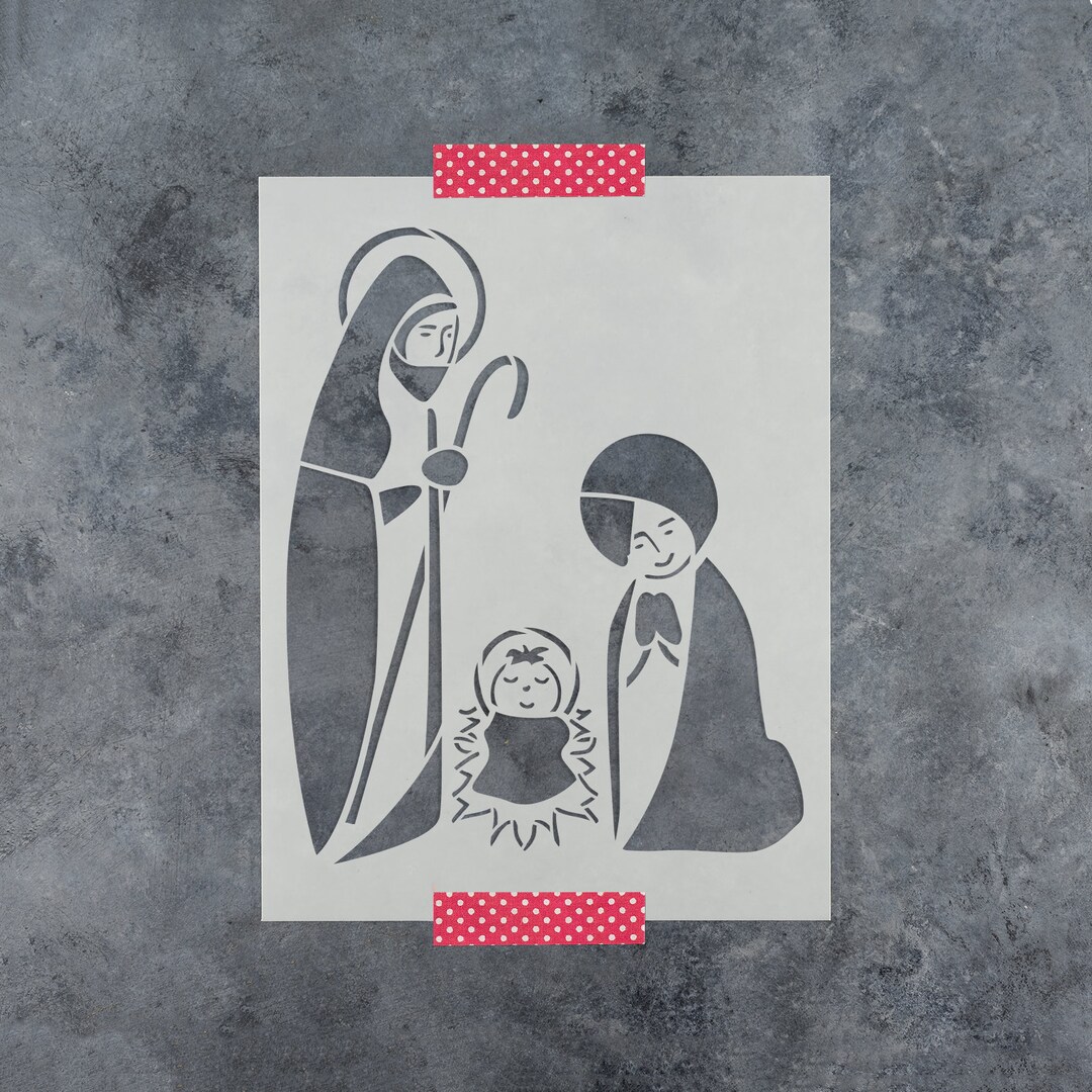 Retro Nativity Stencil - DIY Nativity Stencils, Christmas Stencil ...