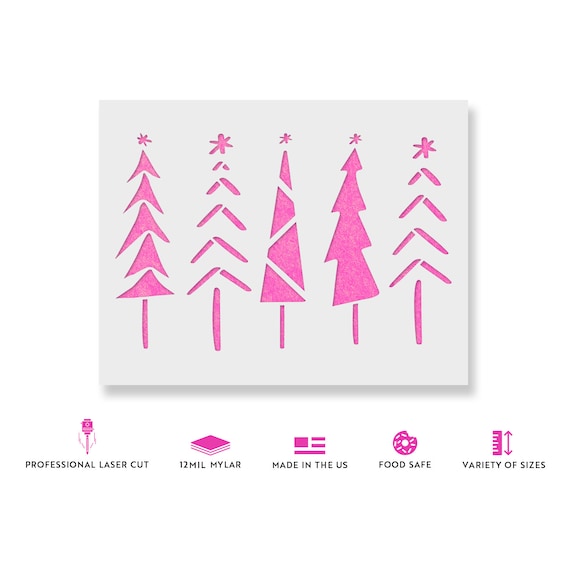 12 Styles Large Christmas Stencils Santa Claus Stencil Christmas Tree Template Reusable Snowflakes Crutches Hats Angels Merry Drawing Painting Crafts Wall Wood - View #9