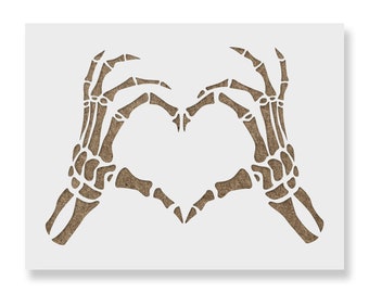 Skeleton Hands Love Stencil - Witchy Halloween DIY Art and Decor