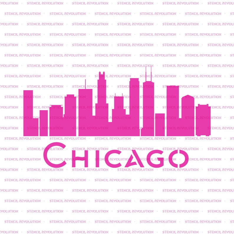 Chicago Skyline Stencil Reusable DIY Craft Stencils of the Chicago Skyline