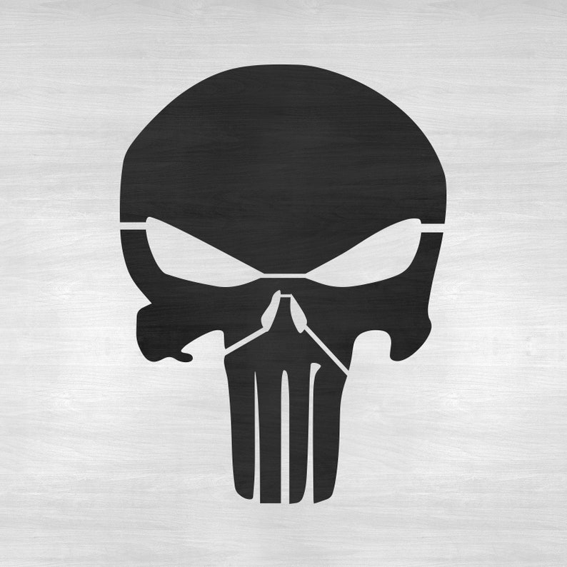 Punisher Skull Stencil Reusable Skull Stencils, Skull Punisher Stencil, Punisher Skull, Skull Face Stencil, Simple Skull Stencil image 2