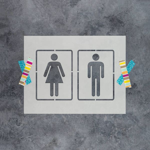 Bathroom Stencils Etsy