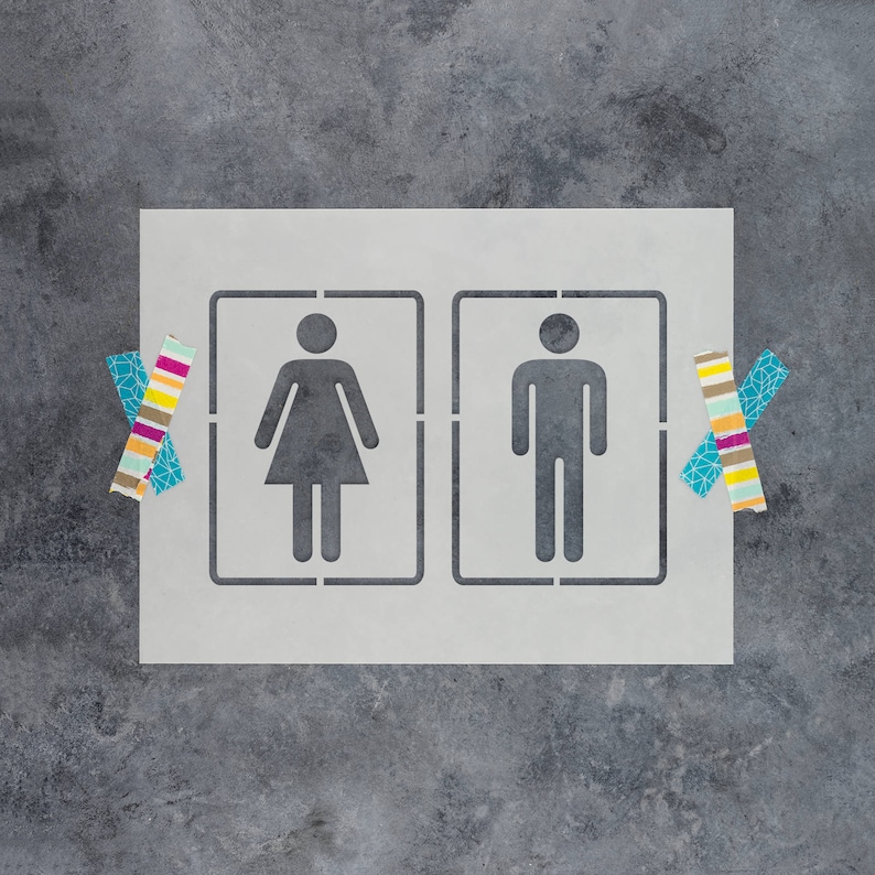 Bathroom Sign Stencil Reusable DIY Craft Stencils Of Etsy bathroom-sign-stencil-reusable-diy-craft-stencils-of-etsy