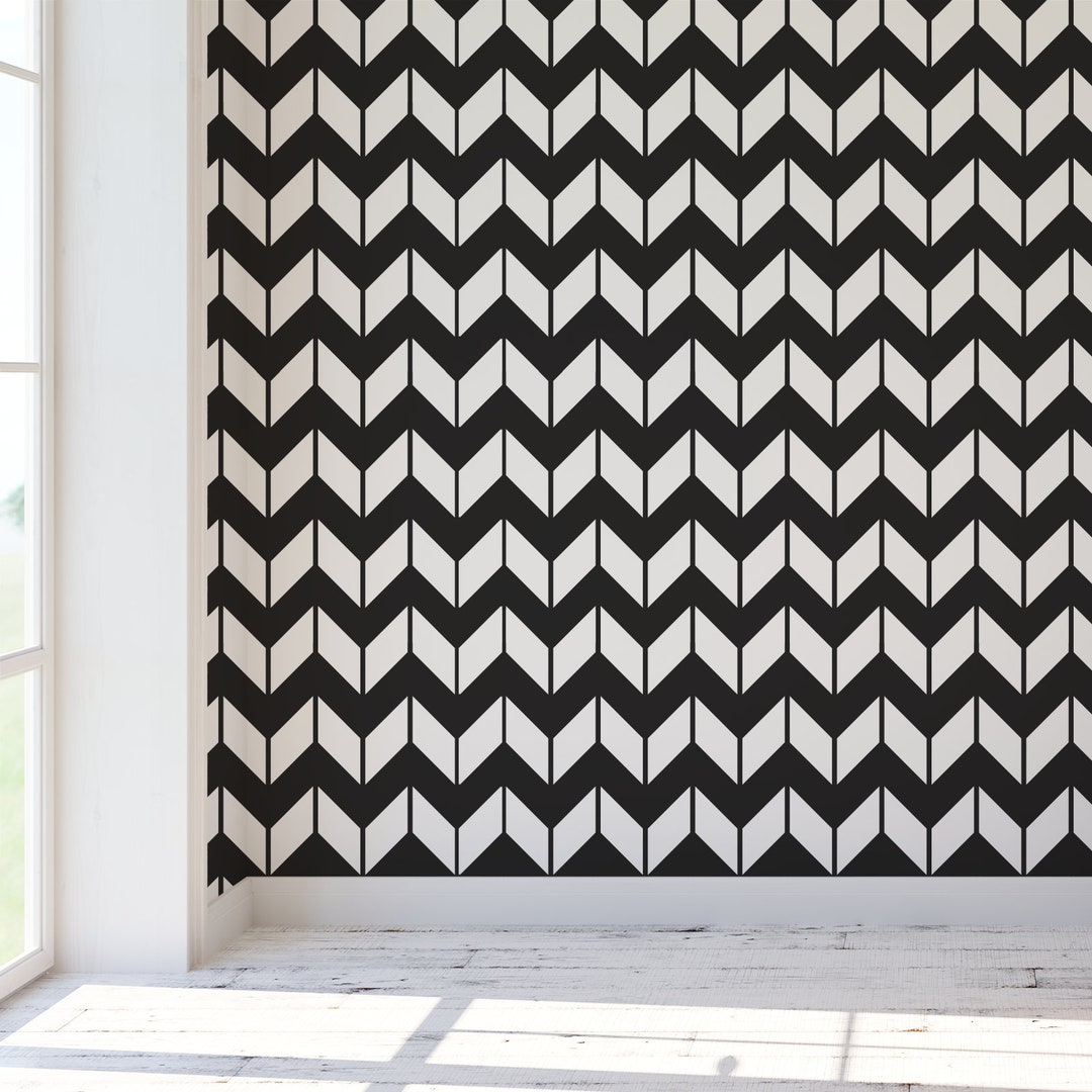 Chevron Pattern Wall Stencil for Home Decor, Accent Walls, Kitchen ...