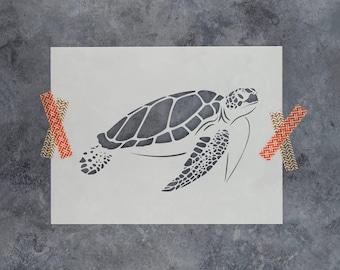 Sea Turtle Stencil Template for Painting Walls, Crafts, Furniture, Fabric, and Wood Projects