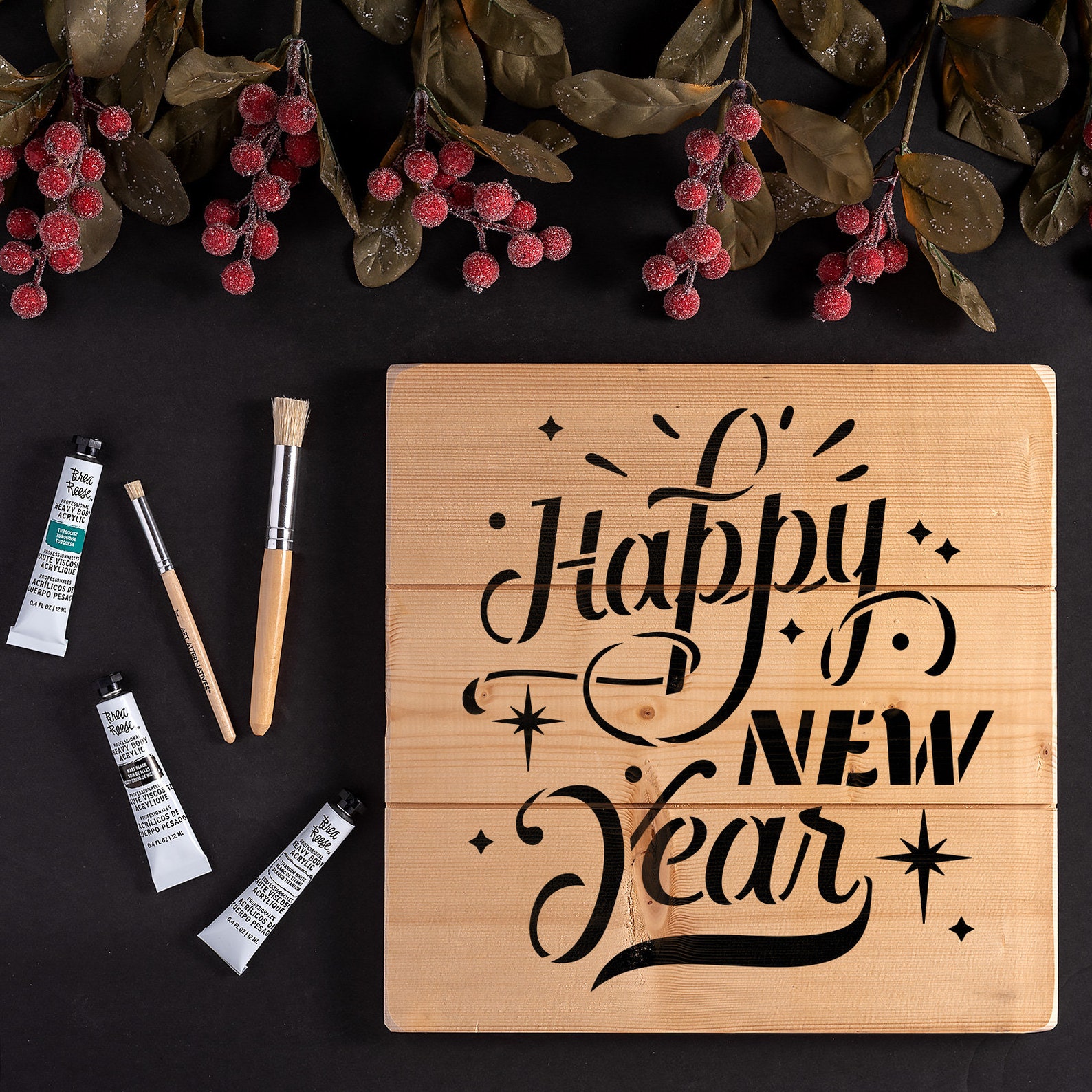 Happy New Year Stencil Reusable DIY Craft Stencils of Happy | Etsy