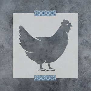 May include: A stencil of a chicken silhouette, perfect for crafting and DIY projects. The stencil is made of a durable material and is reusable.