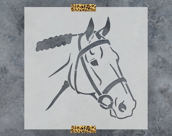 Horse Head Stencil - Horse Stencils for Painting, Horse Wall Stencils, Equestrian Stencil, Farm Stencil