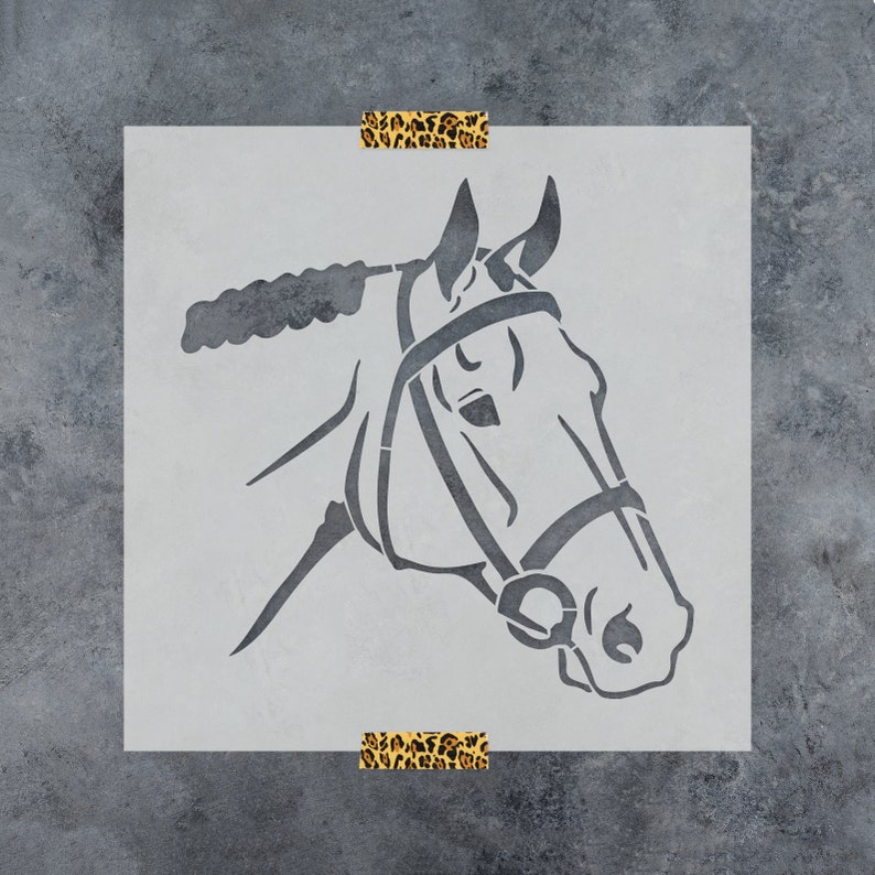 Horse Head Stencil Horse Stencils for Painting, Horse Wall Stencils, Equestrian Stencil, Farm Stencil image 1