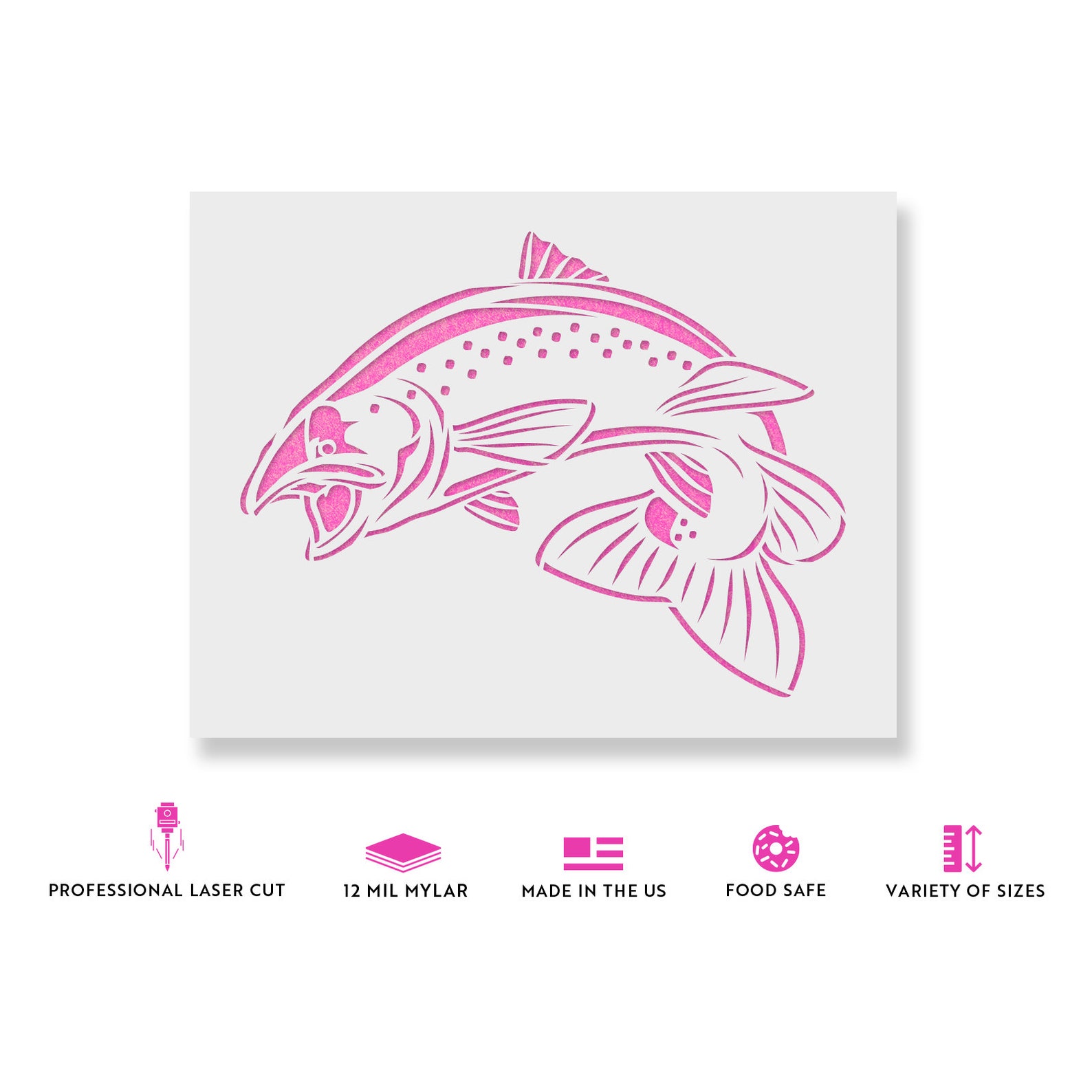 Salmon Fish Stencil Reusable Stencils for Painting Create Etsy