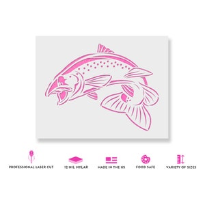 Salmon Fish Stencil - Reusable Stencils for Painting - Create DIY Salmon Fish Home Decor - Etsy