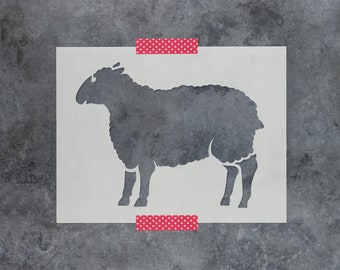 Sheep Stencil for Painting Walls Fabric Wood – Animal Farm Wool Pasture Craft Stencils