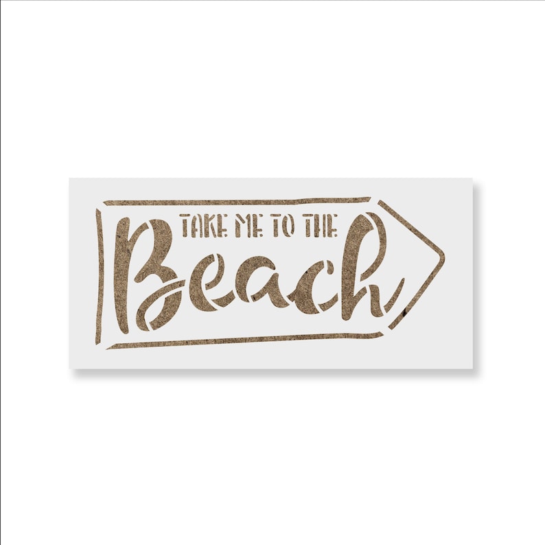 To The Beach Stencil Reusable DIY Craft Stencils of To The Beach with Arrow
