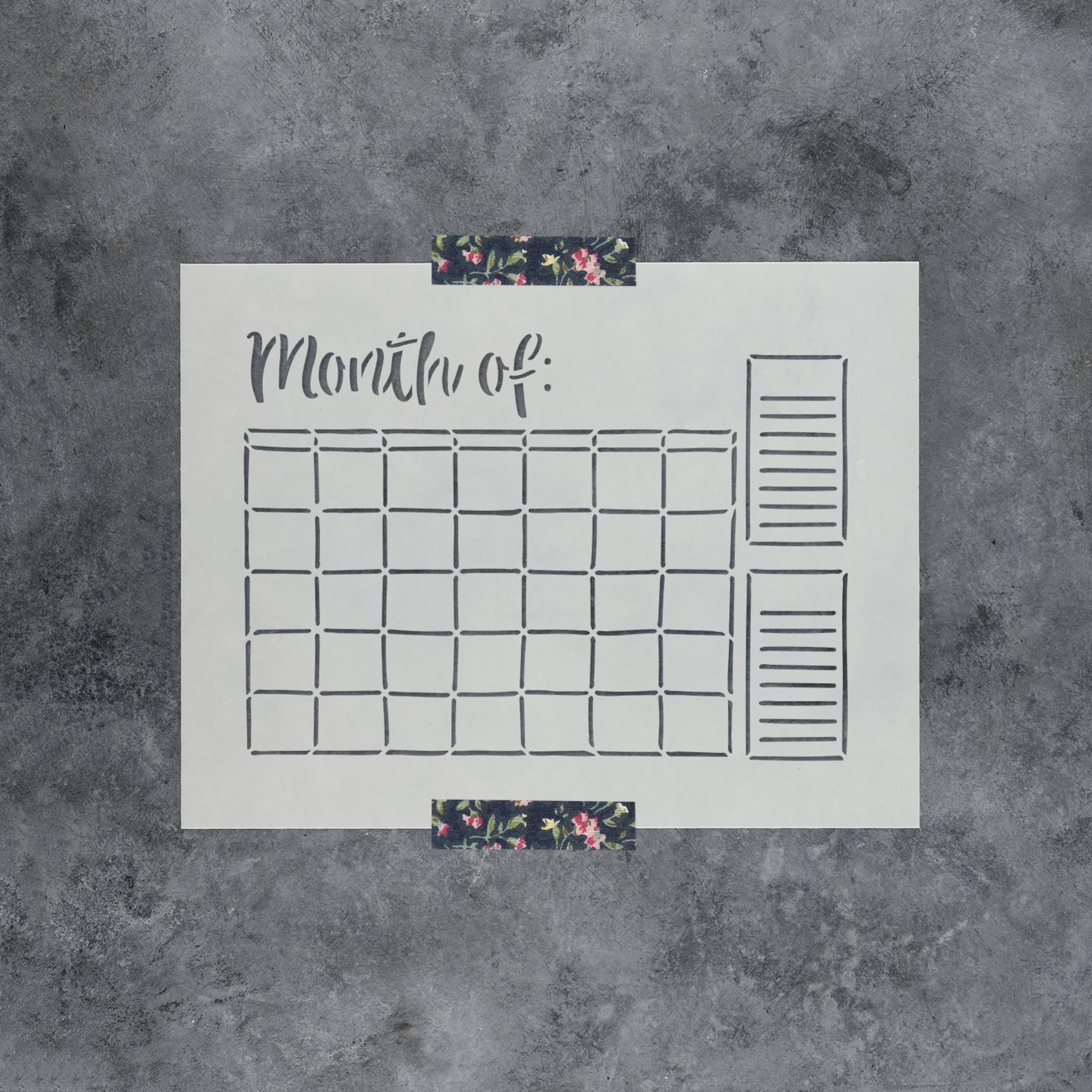 Calendar Stencil Reusable Calendar Stencils Large Calendar Etsy