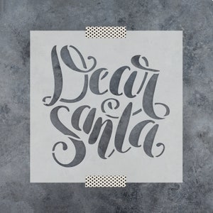 Dear Santa Stencil - Christmas Stencil, Santa Stencil, Word Stencil, Wood Signs, Holiday Stencil, Winter Time Stencil
