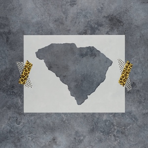 South Carolina State Stencil - Hand Drawn Reusable Mylar Stencil Template