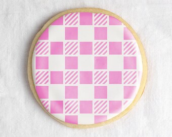 Buffalo Check Cookie Stencil Set for Baking, Cake, and Icing Decoration, Food Safe Mylar