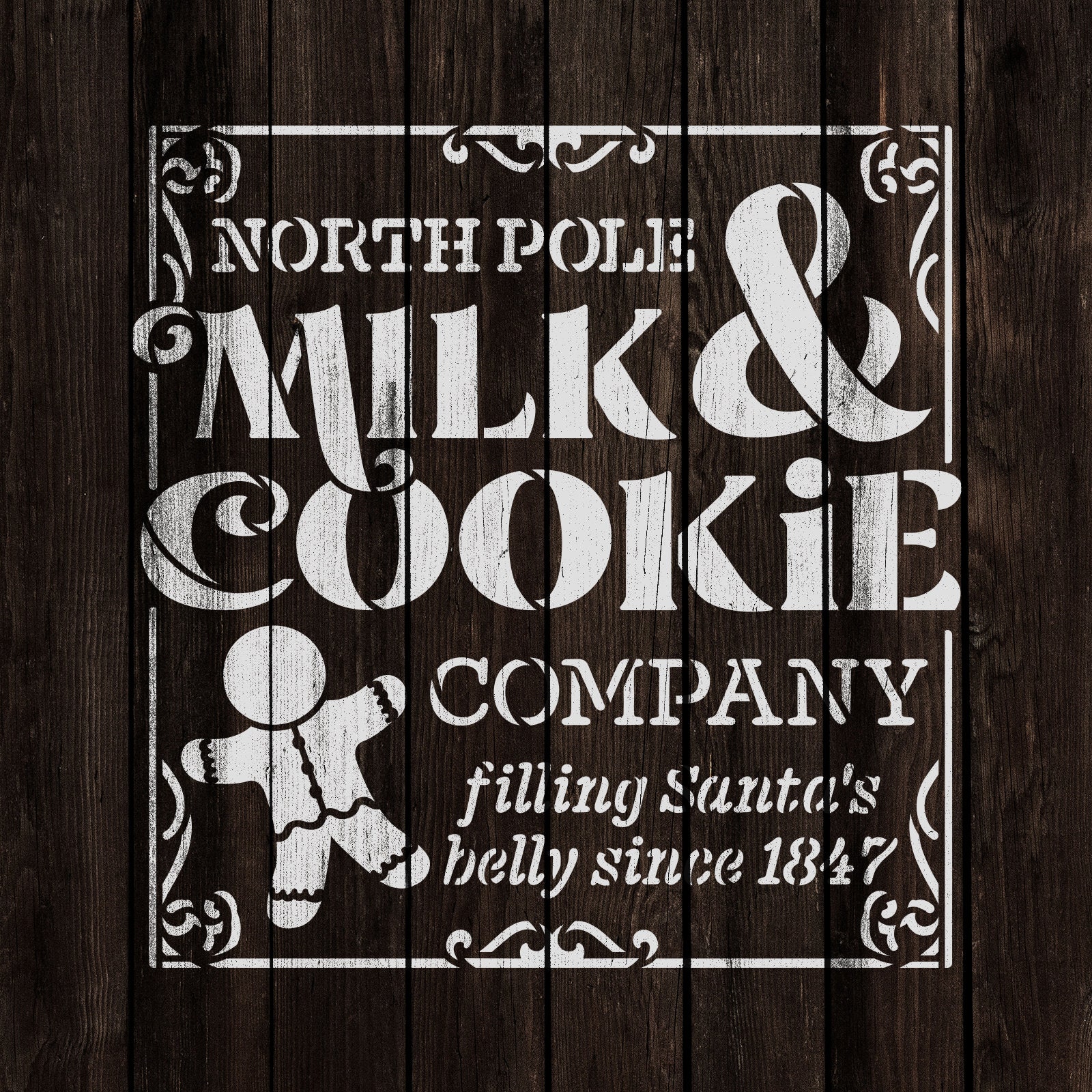 North Pole Cookie Company Stencil Christmas Stencils Merry - Etsy