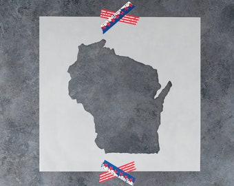 Wisconsin State Stencil - Wisconsin Stencils for Crafts, Wisconsin Stencil Designs, Wisconsin States Stencil, Badgers Stencil