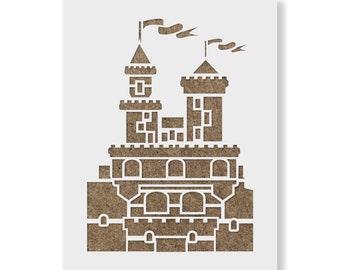 Castle Painting Stencil Template for Wall Art, Reusable Stencils for Home Decor and Craft Projects