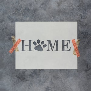 Home Paw Print Stencil - Dog Stencil, Dog Stencils, Paw Print, Home Stencil, Dog Paw Stencil, Stencils For Painting, Home With Paw Print
