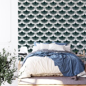 Art Deco Crane Wall Stencil, Wallpaper Alternative, Large Stencils for Walls image 3